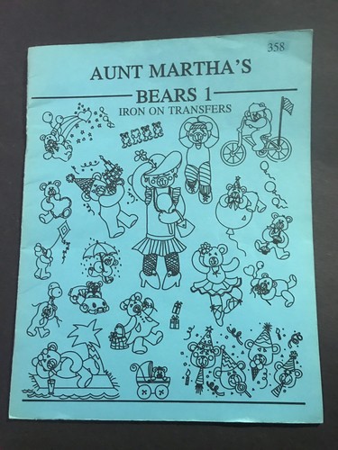 Aunt Martha's BEARS 1 Iron-On Transfer Patterns Booklet #358 23 Patterns - Picture 2 of 12