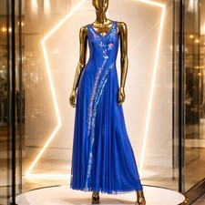 Johnny Was Blue Mazzy🌺 Embroidered mesh slip maxi dress XL NWT FLORAL SPRING 🌺