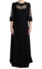 Dolce & Gabbana Black Stretch Shift Long Maxi Women's Dress