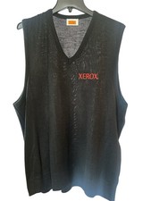 Vintage Xerox Logo Sweater Vest Black V Neck Tech Corporate Y2K L