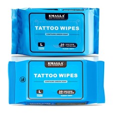 Green Soap Tattoo Wipes, 40 Count L All in One Premium Cleaning Wipes to Clea...