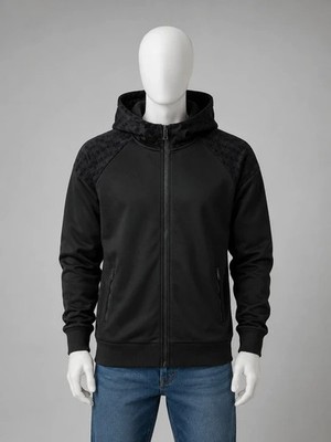 Flex-Style Herren Kapuzenjacke Hoodie Jacke XL Schwarz Full Zip Casual