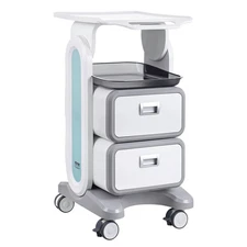3 Tiers Lab Carts, Lab Utility Cart with 2 Drawers & 1 Top Tray, Mobile Medical