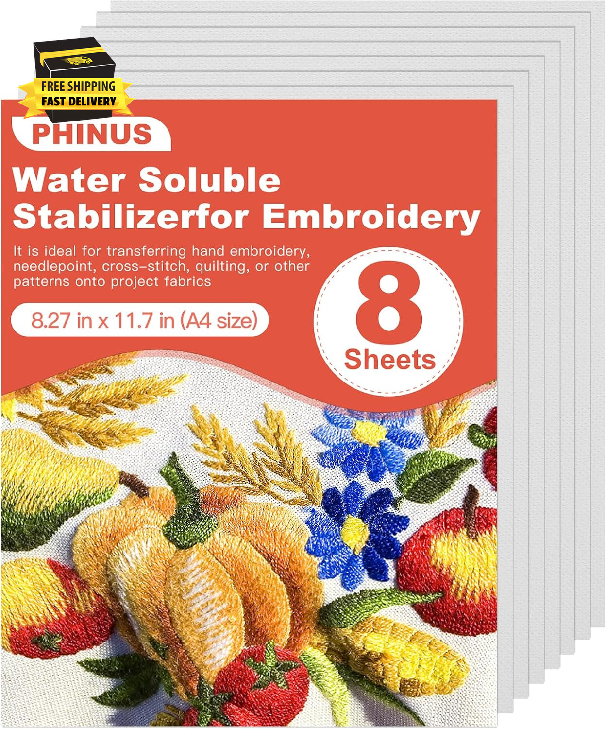 8p, 8.27'' X 11.7'' A4 Size Embroidery S