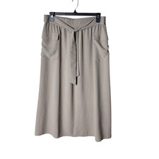 Women  s Taupe Maxi Skirt with Tie Waist