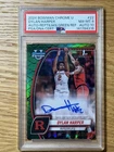 Topps 2024-25 Bowman U Chrome Dylan Harper Green Auto RC #22 /75 PSA 8/10 Rutge…