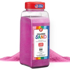 Magenta Colored Sand for Crafts 3 lb Bottle Fine Sensory Play Sand Art Kids DIY