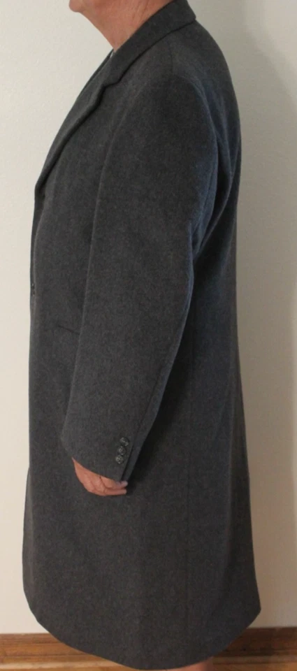 Hammersley Wool Cashmere Overcoat Topcoat Gray Made in England 42R - Image 3 of 4