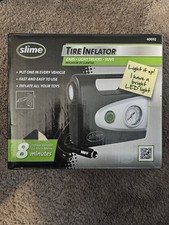 Slime 40032 12v Tire Inflator Dial Gauge Led Light Ball Needle Adapters Nib