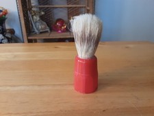 Vintage Shaving Brush Pure Bristle Sterilized Peerless USA Made Red Handle EUC