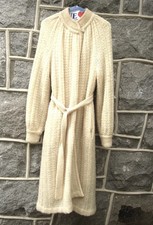I.B. Diffusion Mohair Wool Long Ivory Cream Sweater Coat Size L Vintage 80s