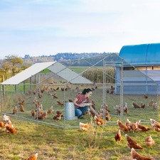 20x10ft Large Chicken Coop Run Cage Dog Cage Fence Outdoor Kennel Metal Playpen