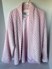 Accappatoio Giacca Letto Rosa Marca SpaLaLaLa Peluche Morbido Caldo Taglia S/M Made In USA