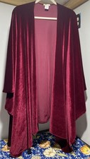 Velvet Kimono Duster Jacket Plus 1x-3xBurgundy Vamp Goth Boho Festival Witchy