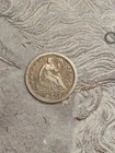 Silver 90% 1847 Seated Liberty Half Dime  nice details  1,274,000 Minted  T-153