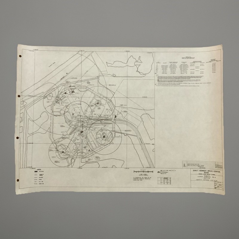 NASA KSC 1978 Master Plan Launch Complex 39-A Shuttle Quantity Distance Site Map