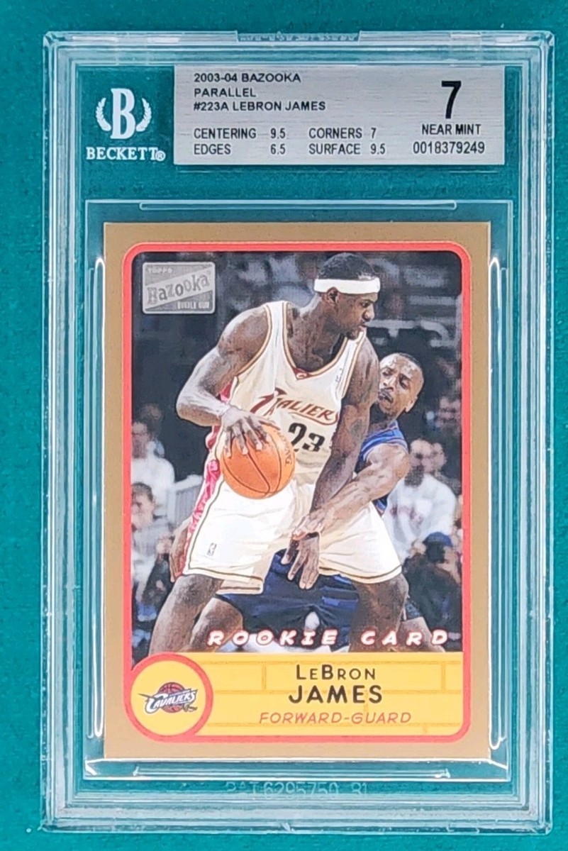 2003-04 Topps Bazooka LeBron James Rookie Gold Parallel #223 BGS 7