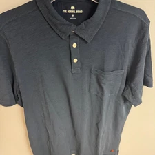 The Normal Brand Active Puremeso Polo Shirt Mens M Navy Casual Short Sleeve Golf