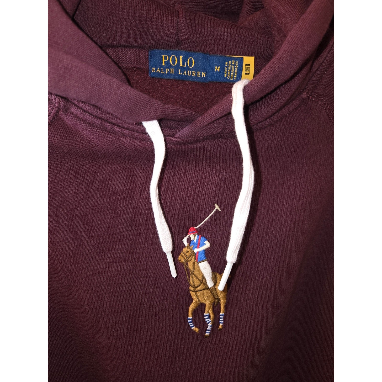 Polo Ralph Lauren bambino marrone con cappuccio e logo pony in carne Taglia M