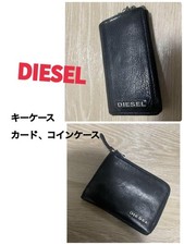 Diesel Uomo Buone Condizioni Card Case & Key Case Set di 2 Pezzi Nero Lusso Italia