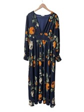 Baltic Born Olivia Love Sleeve Maxi Dress Floral Print Midnight Navy Blue 3XL