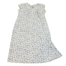 VTG Lanz of Salzburg Womens L Blue Floral Lace Cottagecore Lightweight Nightgown