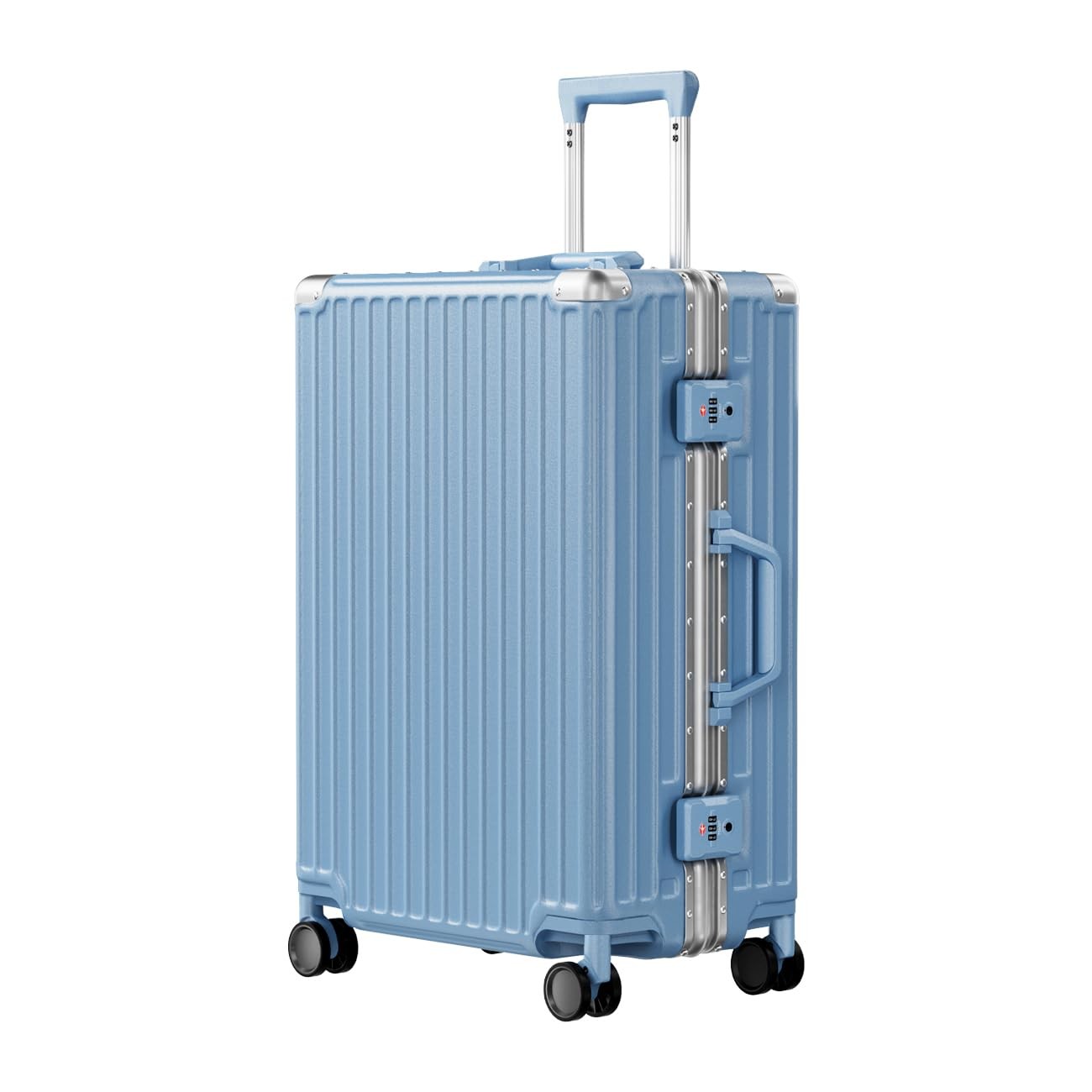 Pc+abs Aluminum Frame Zipperless Checked Luggage Hard Shell 