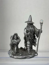 1990 Rawcliffe Pewter The Little Wizard & The Master Crystal RF 695 3" x 4"