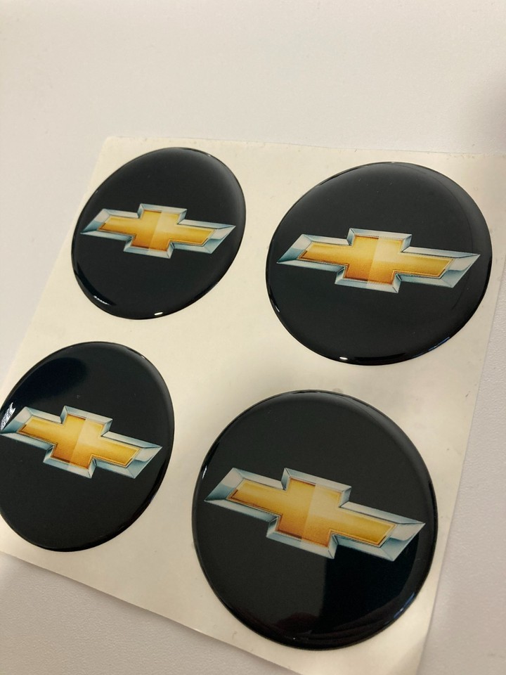Chevrolet Wheel Cap Stickers Set – 4pcs 3D Domed Resin Center Cap ...