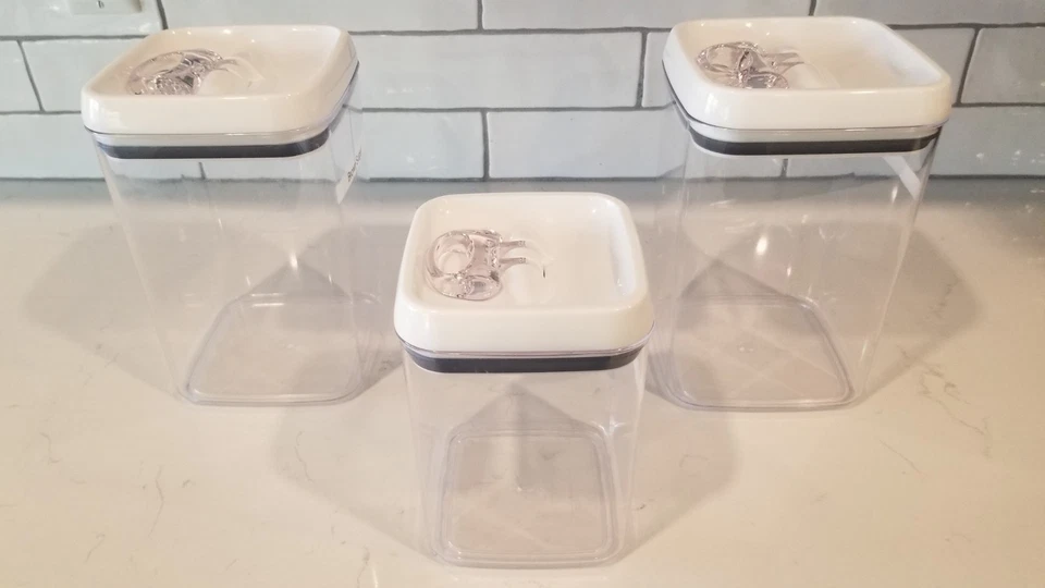Lote 3 Botes Better Homes & Gardens Flip-Tite Contenedores de Almacenamiento de Alimentos Cuadrados Foto 2 de 4