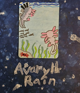 ACEO Original Axolotl Under The Sea 3/9, 2.5x3.5 By Avaryll.Rain