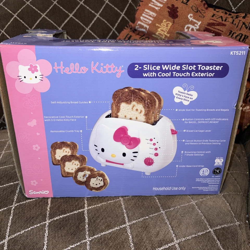 Tostadora Hello Kitty 2 rebanadas ranura ancha (KT5211) Foto 3 de 4