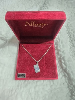 RARE New w/ Box Affinity Diamond Sterling925 ''Love Letter'' Necklace