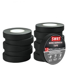12 Pack Wiring Harness Tape 3/4 Inch x 50 FT High Temp Wire Cable Loom Self-A...
