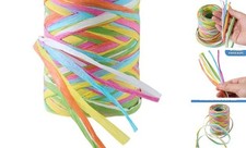 Qyueyue 6-Color Paper Ribbon 80M/262Ft - Raffia Yarn for Gift Wrapping, DIY