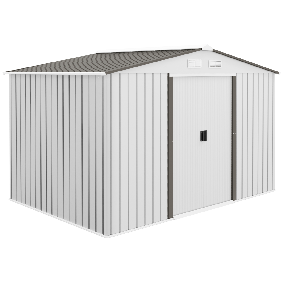 Bobobiy Silver Metal Bike Shed, Mobility Scooter Shed House With Foundation Kit, Ventilation, Doors, 9 X 6Ft, - Image 3
