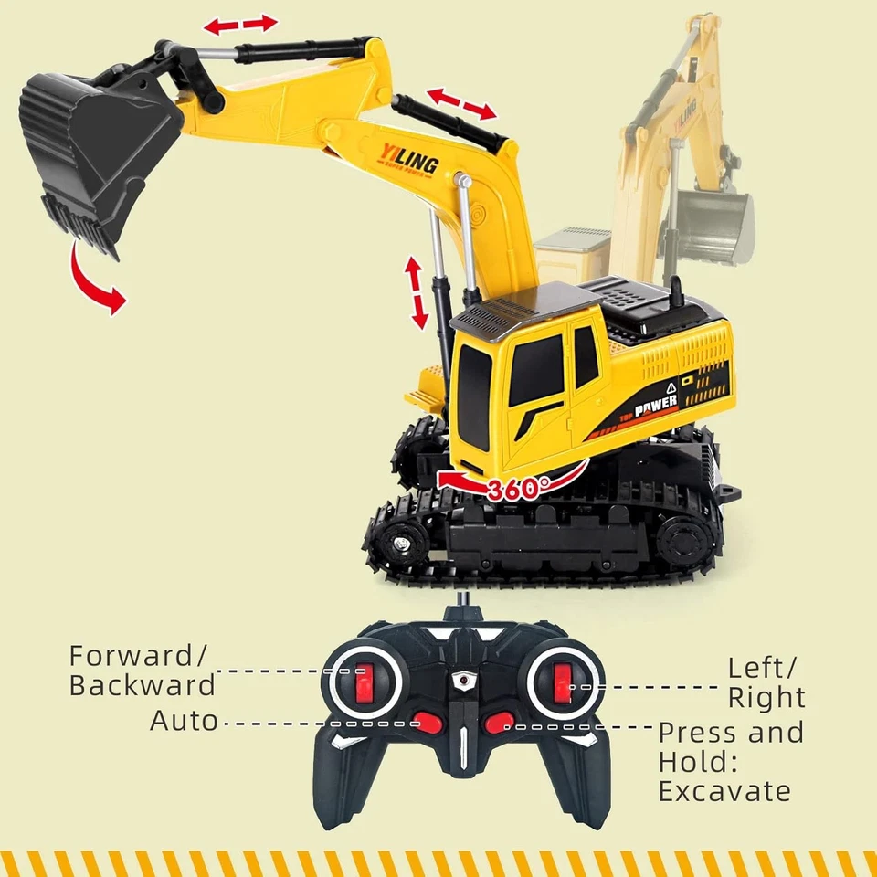 Remote Control Excavator & Dump Truck Toy for Kids(Set of 2) - Image 3 of 4