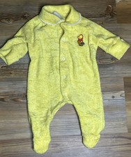 Vintage NB Winnie the Pooh Yellow Terry Sleeper Footed Pajamas Sears