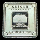 Geiger 1 Gram .999 Silver Bar Loose #1
