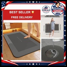 Diatomaceous Earth Bath Mat Super Absorbent Non Slip Fast Drying Soft Floor Mat