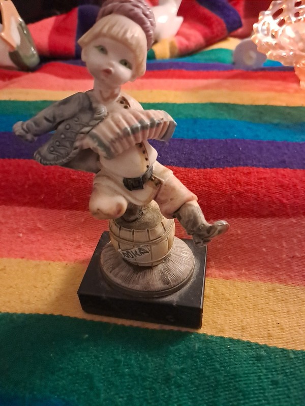 Simonelli Depose Italy #432 Russian Boy Accordion Vodka Barrel Marble Figurine