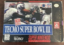 Tecmo Super Bowl III Final Edition Super Nintendo, 1995 BOX MANUAL