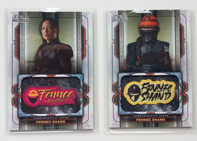 Star Wars 2x Topps Bobba Fett Fennec Shand Limited Edition Patch Karten