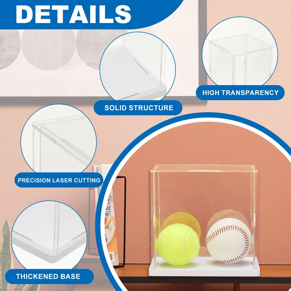 Vitrina de acrílico para montaje de objetos de colección, caja de exhibición transparente de 6x8x4 pulgadas Foto 3 de 4
