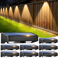 Solar Fence Lights Outdoor 8 Pack Wall Solar Lights IP65 Waterproof 9 Colors 11