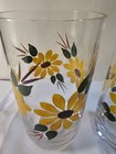 Vintage Vernon Kilns Metlox Brown Eyed Susan Glass Tumblers, HP ,5 1/2 in, EUC — photo 2