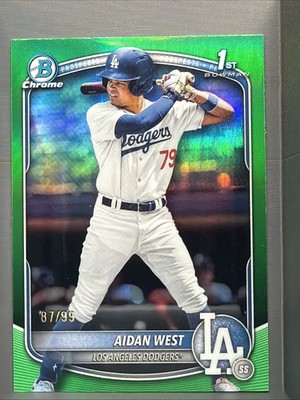 2025 Bowman Draft - Chrome Aidan West #BDC-6 Green Refractor /99 (RC)