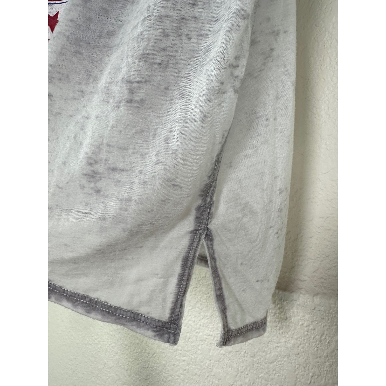 Chaser Grateful Dead Burnout Tee XS Gray Graphic Long Sleeve Sheer Distressed image 4