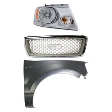 Grille Kit For 2004-2006 Ford F-150 With Rh Fender And Headlight Chrome Trim
