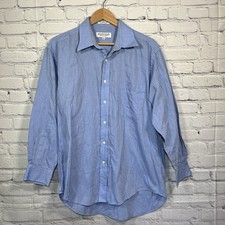 Monsieur By Givenchy Striped Button Up Shirt Mens Size 16 Blue Long Sleeve